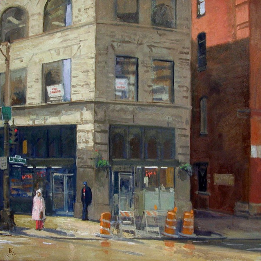 Mike At Rosie's, oil on canvas, size unknown, copyright ©1991