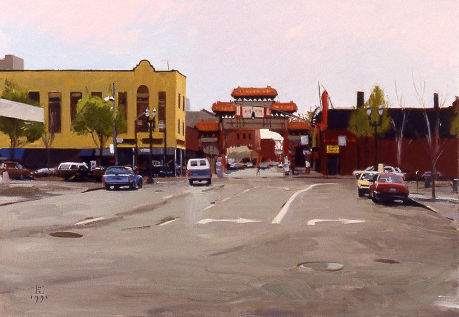 Chinatown, oil on canvas, 25X36 inches, copyright ©1991