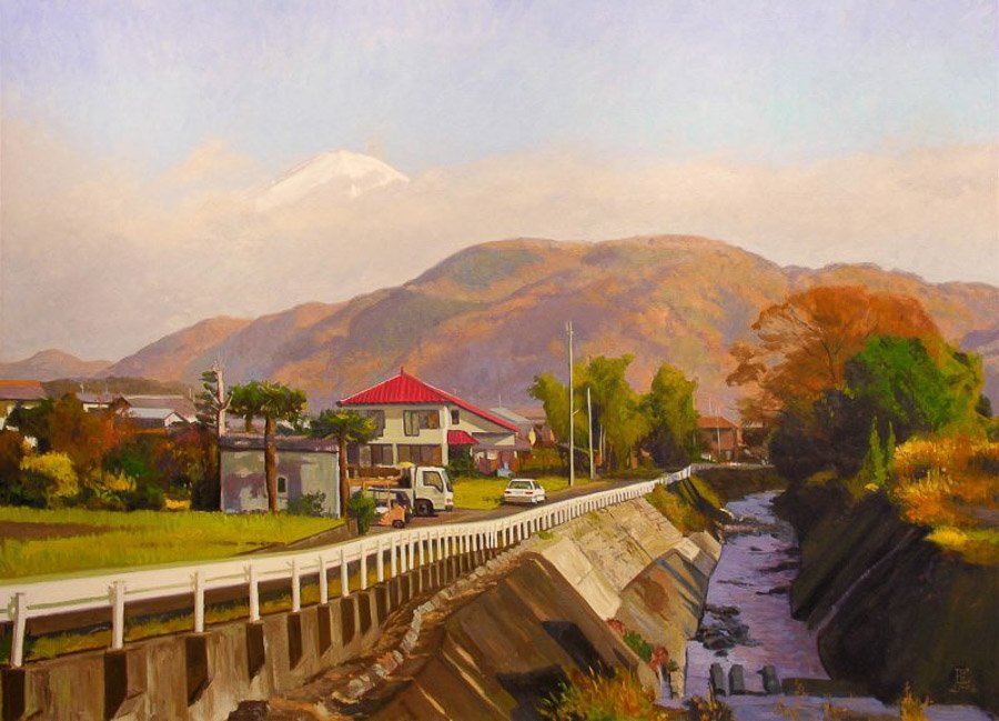Fuji-san: Mount Fuji from Near Fuji, oil on canvas, 54 X 76 inches, copyright ©2006