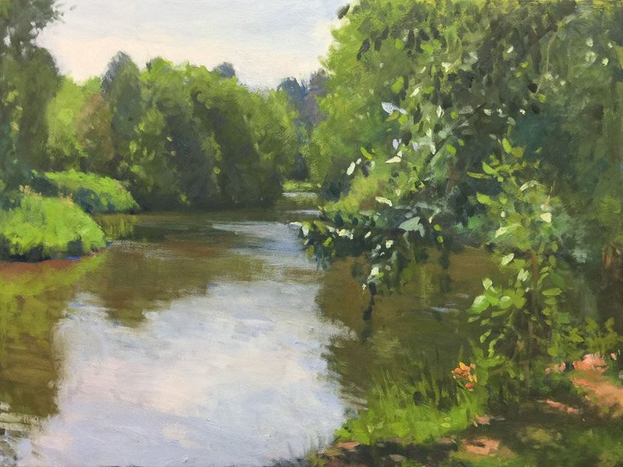 Lazy Curve, oil on panel, 18 x 24 inches, copyright ©2017