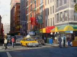 On The Corner II, oil on canvas, 36 X 48 inches, copyright ©2002