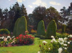 Rose Garden, Woodland Park, oil on canvas, 36 X 48 inches, copyright ©2004