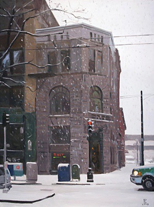 HEAVY SNOW, oil on canvas, 40 x 30 inches, copyright ©2008
